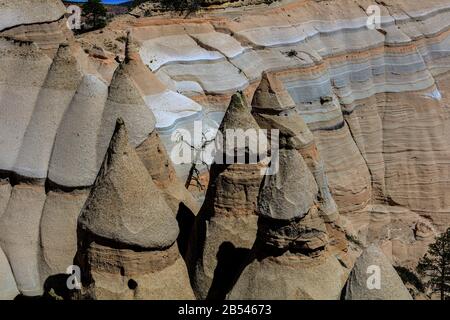 A superb, welded tuff hike at Kasha Katuwe in New Mexico. Stock Photo