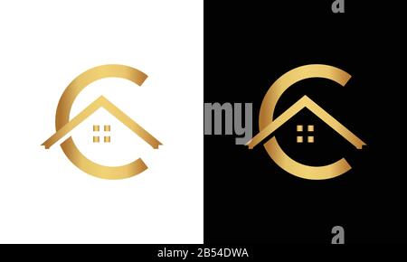 Letter C and roof logo vector Stock Vector