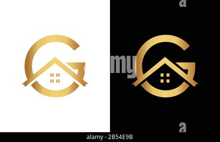 Letter G and roof logo vector Stock Vector
