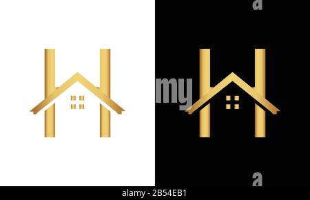 Letter H and roof logo vector Stock Vector