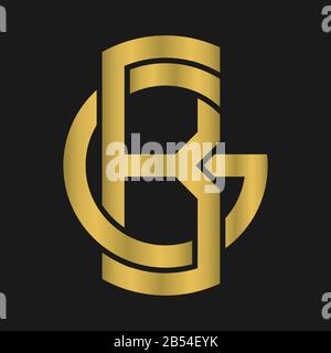 B , G , BG , GB letter logo design with creative modern typography Stock Vector