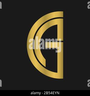 A , G , D , AG , GA letter logo design with creative modern typography Stock Vector