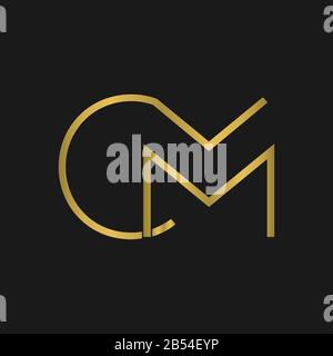 C , M , CM , MC letter logo design with creative modern typography Stock Vector