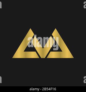 L , V , LV , AA letter logo design mountain monogram logo Stock Vector