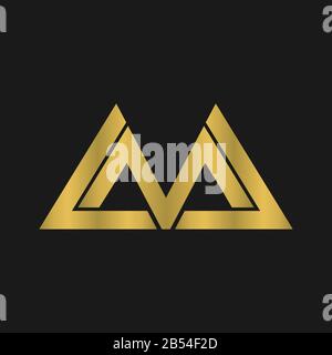 L , M , LM , AA letter logo design mountain monogram logo Stock Vector