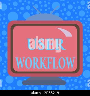 Handwriting text User Workflow. Conceptual photo orchestrated and repeatable pattern of business activity Square rectangle old multicoloured painting Stock Photo