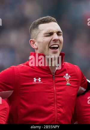 London, UK. 7th March 2020, Rugby Union Guinness Six Nations Championship, England v Wales, Twickenham, 2020, 07/03/2020  George North of Wales Credit:Paul Harding/Alamy Live News Stock Photo