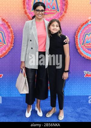 Burbank, United States. 07th Mar, 2020. BURBANK, LOS ANGELES, CALIFORNIA, USA - MARCH 07: Rachel Roy and Tallulah Ruth Dash arrive at the Los Angeles Premiere Of Disney Junior's 'Mira, Royal Detective' held at the Walt Disney Studios Main Theater on March 7, 2020 in Burbank, Los Angeles, California, United States. (Photo by Xavier Collin/Image Press Agency) Credit: Image Press Agency/Alamy Live News Stock Photo