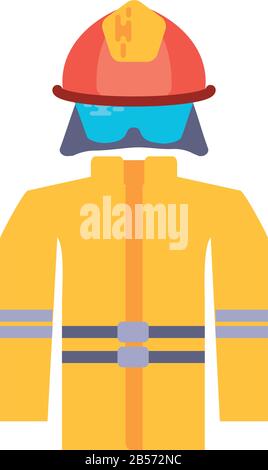firefighter suit on white background vector illustration design Stock Vector