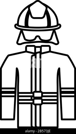 firefighter suit on white background vector illustration design Stock Vector