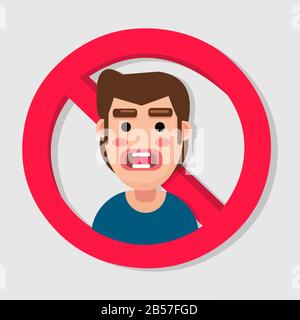 stop talking hoax symbol concept vector illustration Stock Vector