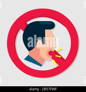 no cough in the public area sign vector illustration Stock Vector