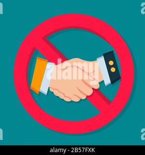 forbidden handshake symbol concept vector illustration Stock Vector
