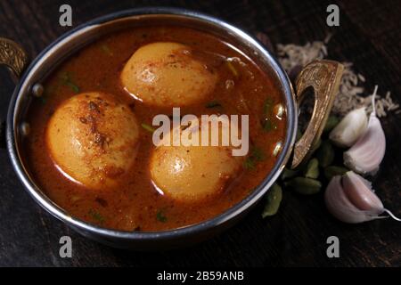 hard-boiled eggs is the most popular traditional food in Ethiopia close-up in a plate on the table nobody Stock Photo