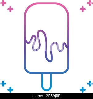 ice cream bar icon over white background, gradient line style, vector illustration Stock Vector
