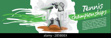 Vector tennis character design with country flag concept. Stock Vector