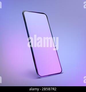 3D realistic colorful smartphone mockup. Template for infographics and UI design. Phone frame with blank display isolated templates. Vector cell phone Stock Vector