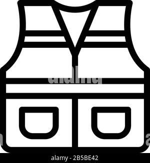 Hiking vest icon, outline style Stock Vector