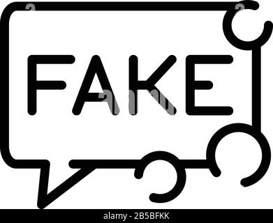 Fake news chat icon, outline style Stock Vector