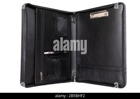 open portfolio view for documents on a white background Stock Photo