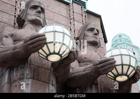 Helsinki, Finland - 3 March 2020: Rautatieasema Jarnvags Station, Illustrative Editorial Stock Photo