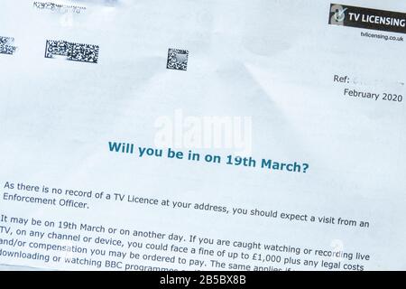 tv licensing enforcement visit letter