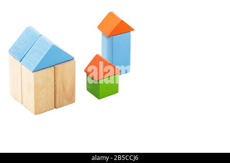 Family house made wooden blocks hi-res stock photography and images - Alamy