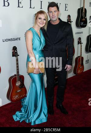 HOLLYWOOD, LOS ANGELES, CALIFORNIA, USA - MARCH 07: Adrienne Camp and Jeremy Camp arrive at the Los Angeles Premiere Of Lionsgate's 'I Still Believe' held at ArcLight Cinemas Hollywood on March 7, 2020 in Hollywood, Los Angeles, California, United States. (Photo by Xavier Collin/Image Press Agency) Stock Photo