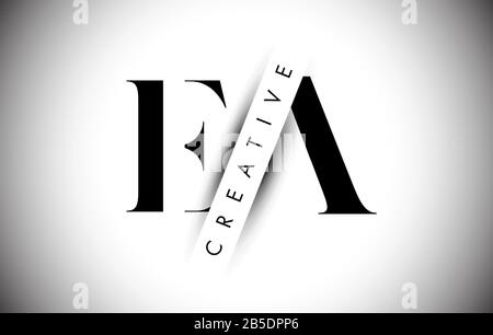 EA E A Letter Logo with Creative Shadow and Text Design Vector Illustration. Stock Vector
