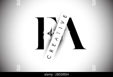 FA F A Letter Logo with Creative Shadow and Text Design Vector Illustration. Stock Vector