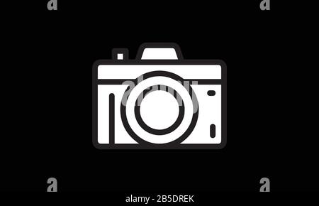 retro photo camera in black and white colour Stock Vector