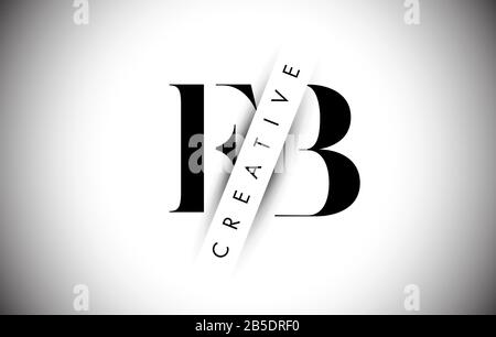 FB Letter Design with Creative Cut and Colorful Rainbow Texture. BF ...