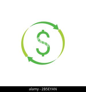 letter s money flow rotation arrow circle design logo vector Stock Vector