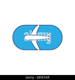 airplane pills drug symbol vector Stock Vector
