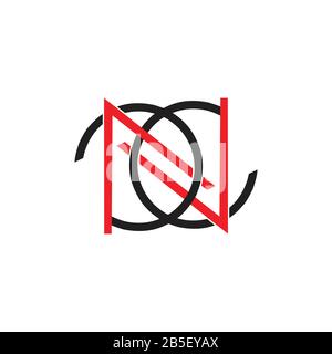 letter n overlapping line geometric brand logo vector Stock Vector