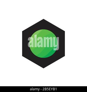 gradient green planet earth symbol logo vector Stock Vector