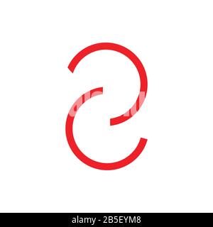 letter cc simple line thin loop logo vector Stock Vector