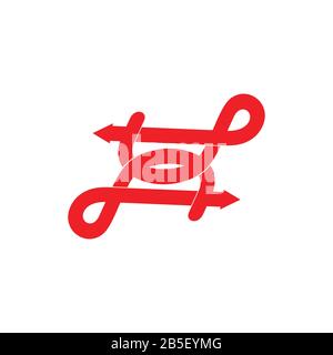 abstract linked curves overlapping linear logo vector Stock Vector