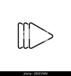 arrow triangle simple line motion design logo vector Stock Vector
