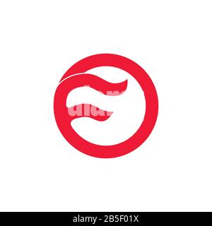 letter f circle geometric curves logo Stock Vector