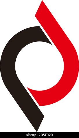 letter pd circle rotation motion design symbol logo vector Stock Vector