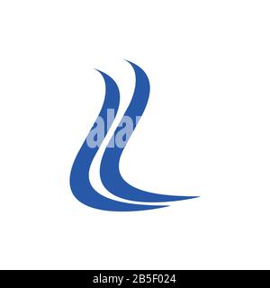 letter l stripes curves logo vector Stock Vector