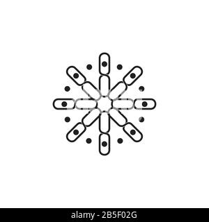 swirl thin line dots abstract decoration logo Stock Vector