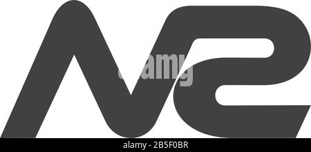 letter nr simple linked design geometric symbol logo vector Stock Vector