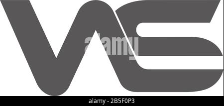 letter vs stripes linked overlapping logo vector Stock Vector