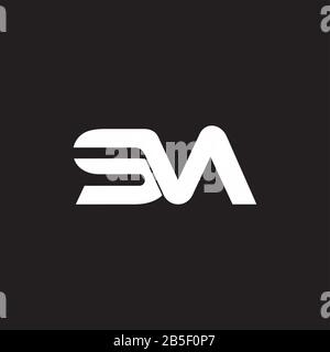 letter sm stripes linked geometric overlapping logo vector Stock Vector