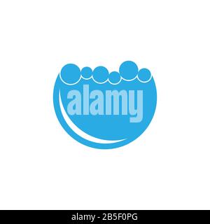 boiling water bubble symbol geometric logo vector Stock Vector