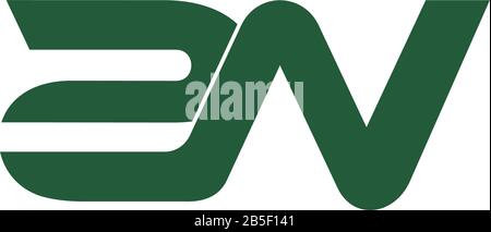 letter 2n line geometric linked overlapping logo vector Stock Vector