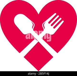 love eat spoon fork simple decoration logo vector Stock Vector