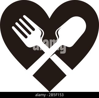 love eat spoon fork simple decoration symbol vector Stock Vector